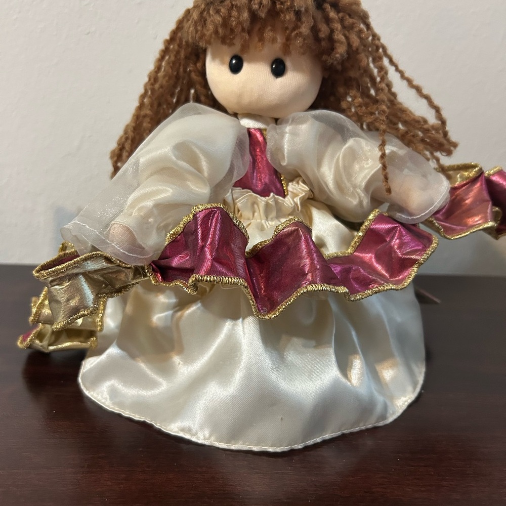 Cream and Pink Doll with Gold Accents